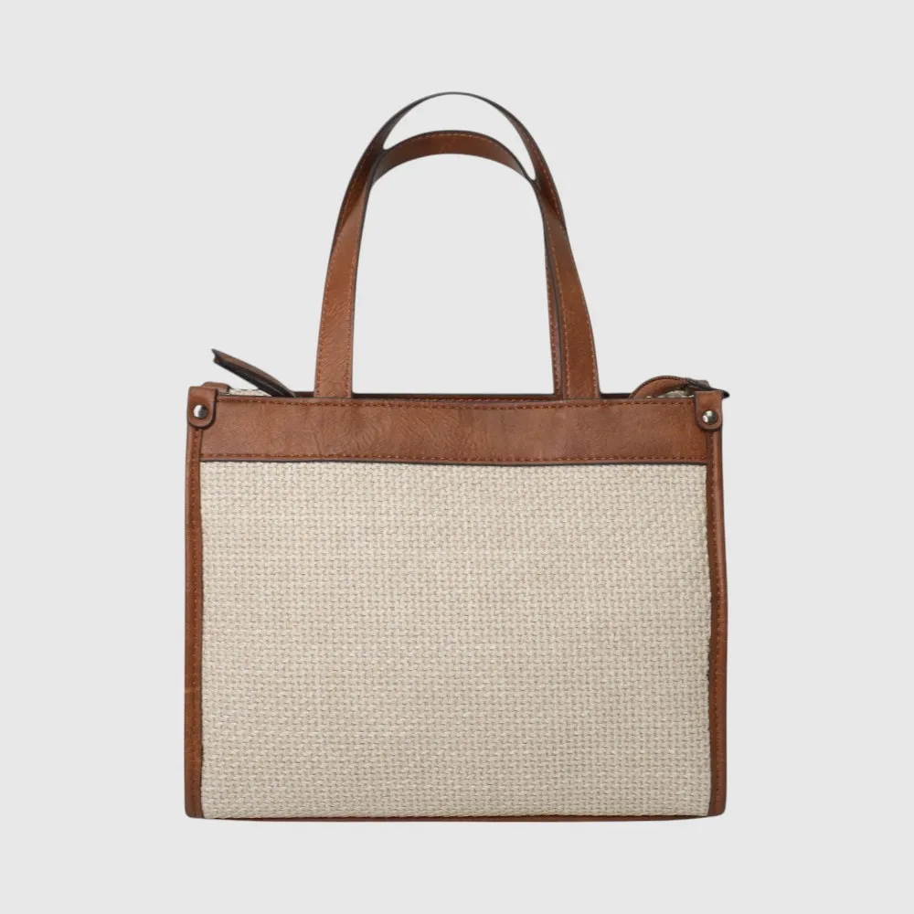 [CM33523A122] ANN - Sac à main en cuir végane – ZAC (TAN)